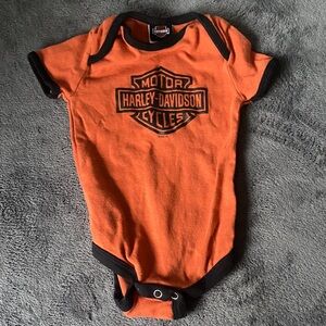 Harley-Davidson Orange and Black Baby Bodysuit